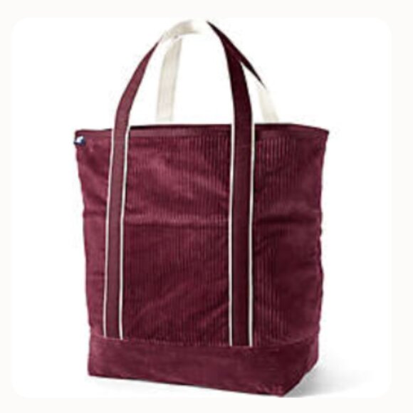 Lands End Large Corduroy Open Top Tote Bag - Picture 1 of 3